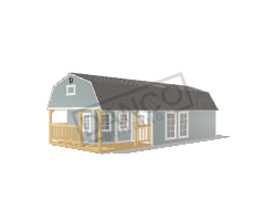 Wraparound Porch Lofted Barn Cabin 16x36