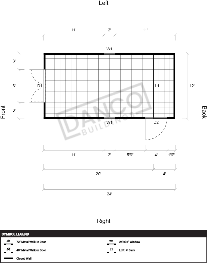 Extra Economy Lofted Barn 12x24 - Image 2
