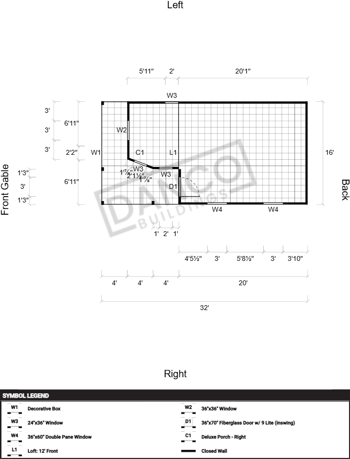 Wraparound Porch Lofted Barn Cabin 16x32 - Image 2