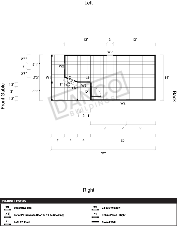 Wraparound Porch Lofted Barn Cabin 14x32 - Image 2