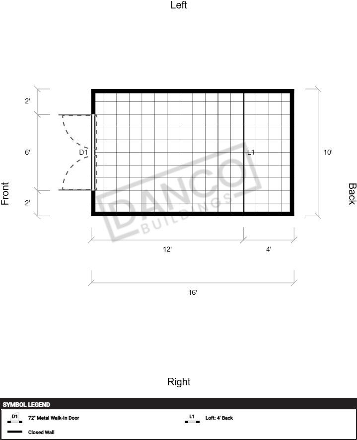 Extra Economy Lofted Barn 10x16 - Image 2
