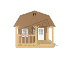 Wraparound Porch Lofted Barn Cabin 12x32 - Image 6