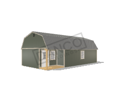 Corner Porch Lofted Barn Cabin 16x32