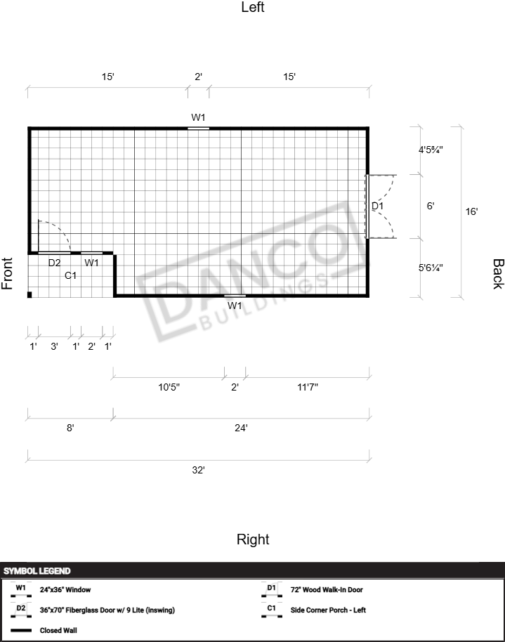 Corner Porch Lofted Barn Cabin 16x32 - Image 2