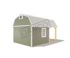 Corner Porch Lofted Barn Cabin 12x16