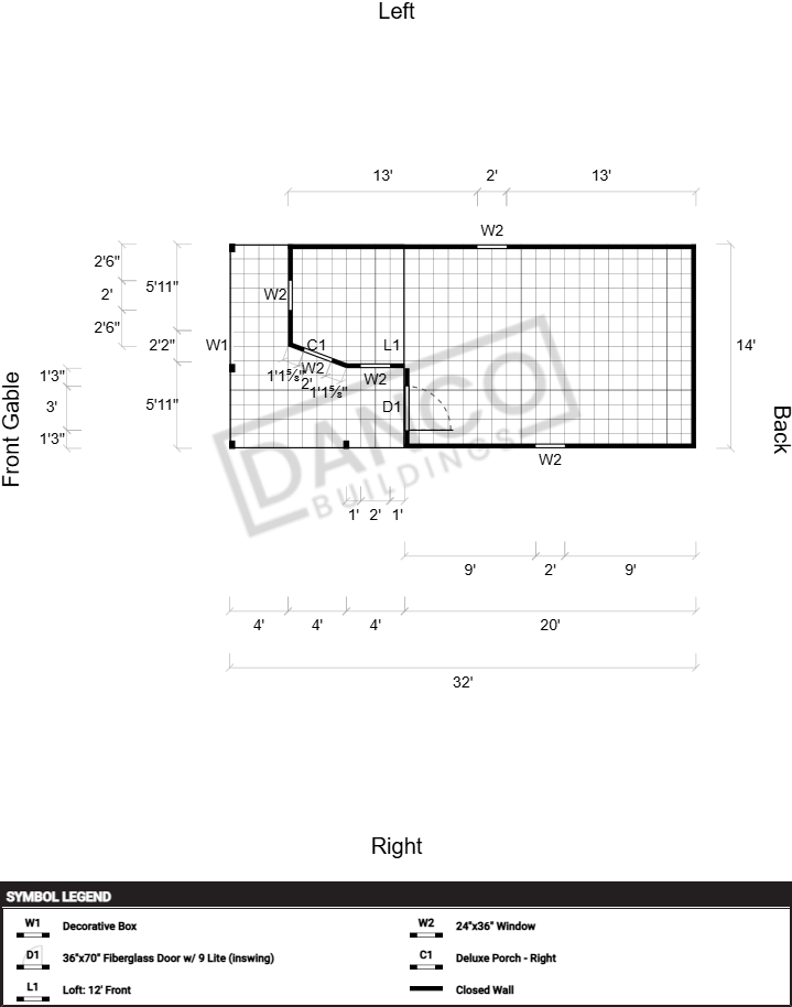 Wraparound Porch Lofted Barn Cabin 14x32 - Image 2