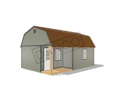 Corner Porch Lofted Barn Cabin 14x20