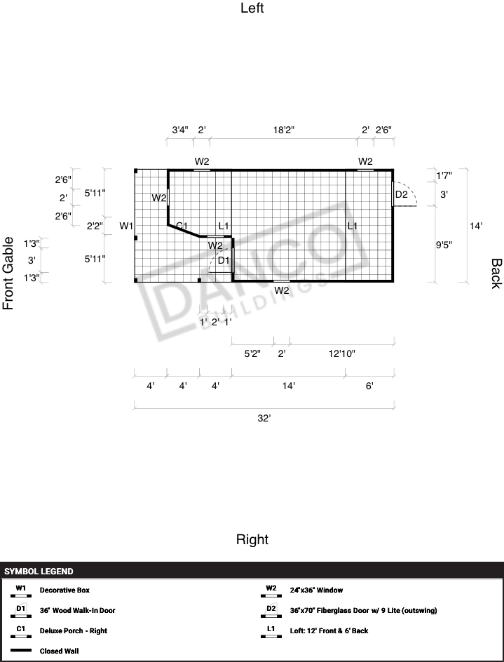 Wraparound Porch Lofted Barn Cabin 14x32 - Image 2