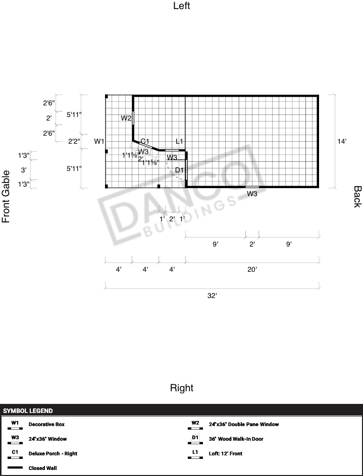 Wraparound Porch Lofted Barn Cabin 14x32 - Image 2