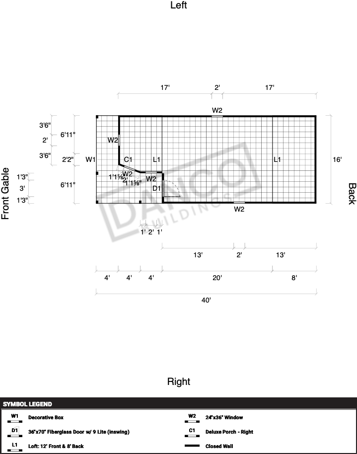 Wraparound Porch Lofted Barn Cabin 16x40 - Image 2