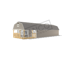 Wraparound Porch Lofted Barn Cabin 16x50