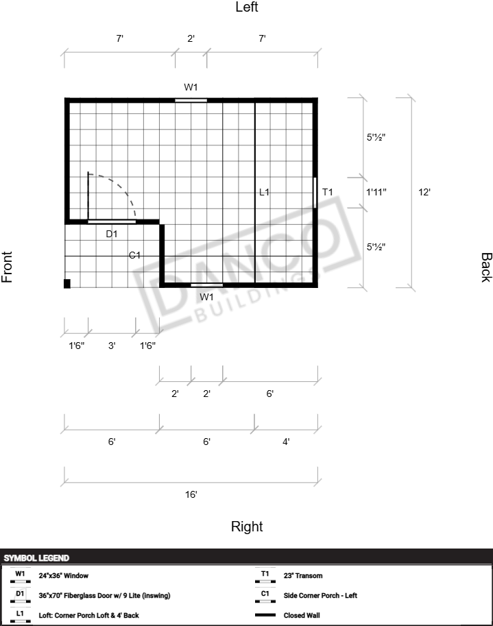 Corner Porch Lofted Barn Cabin 12x16 - Image 2
