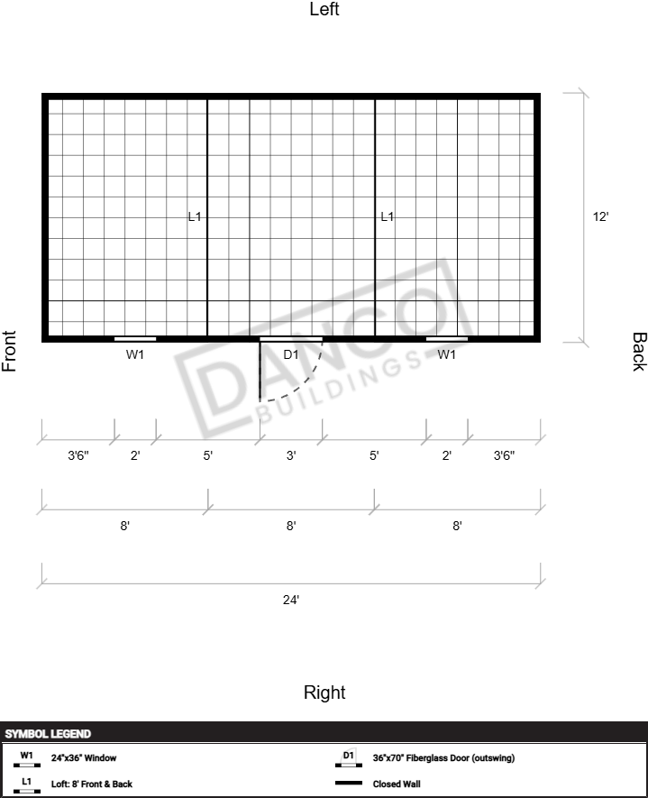Side Lofted Barn 12x24 - Image 2