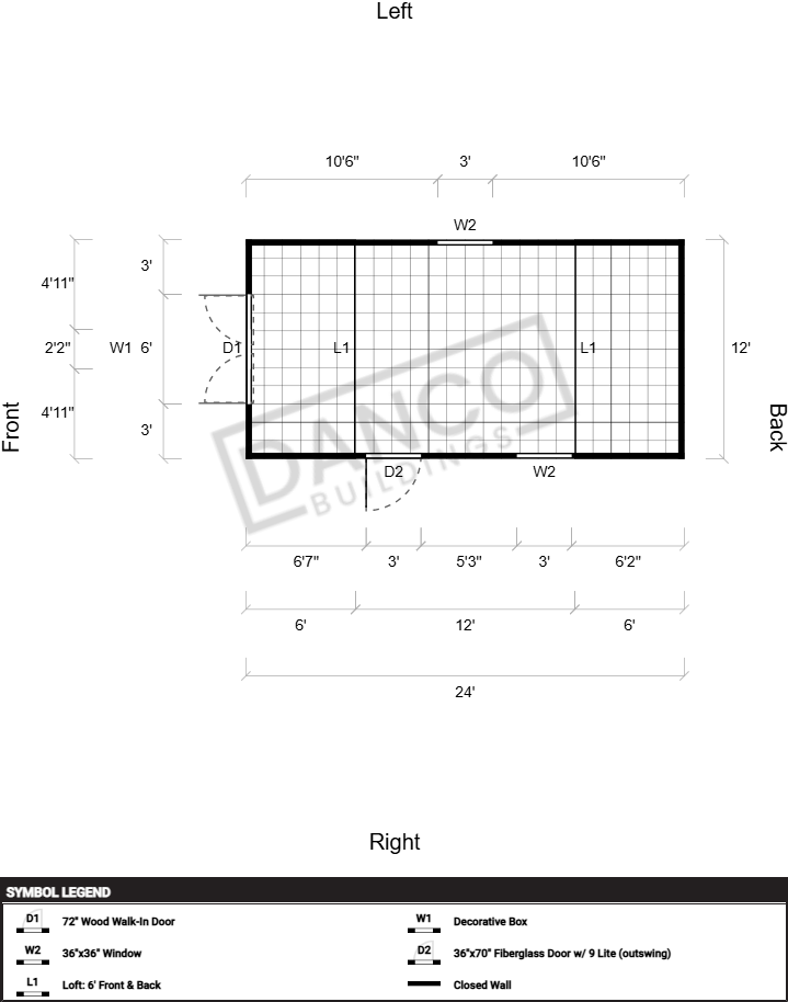 Side Lofted Barn 12x24 - Image 2