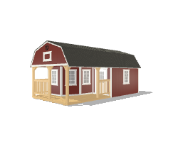 Wraparound Porch Lofted Barn Cabin 12x24