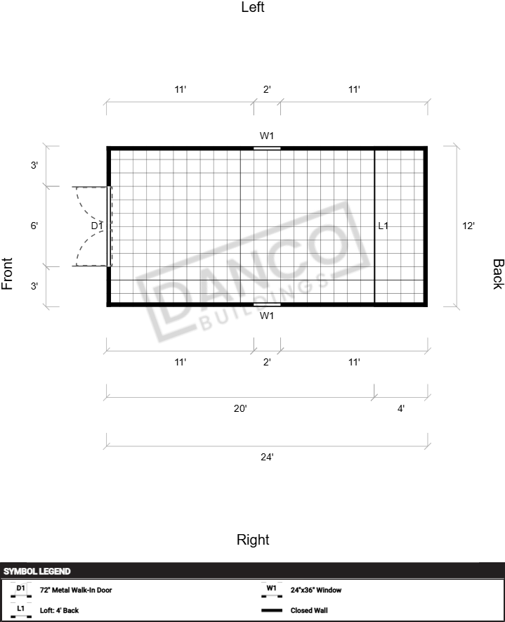Extra Economy Lofted Barn 12x24 - Image 2