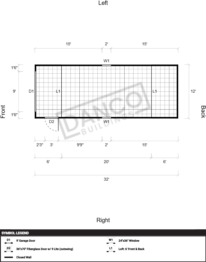 Lofted Barn Garage 12x32 - Image 2