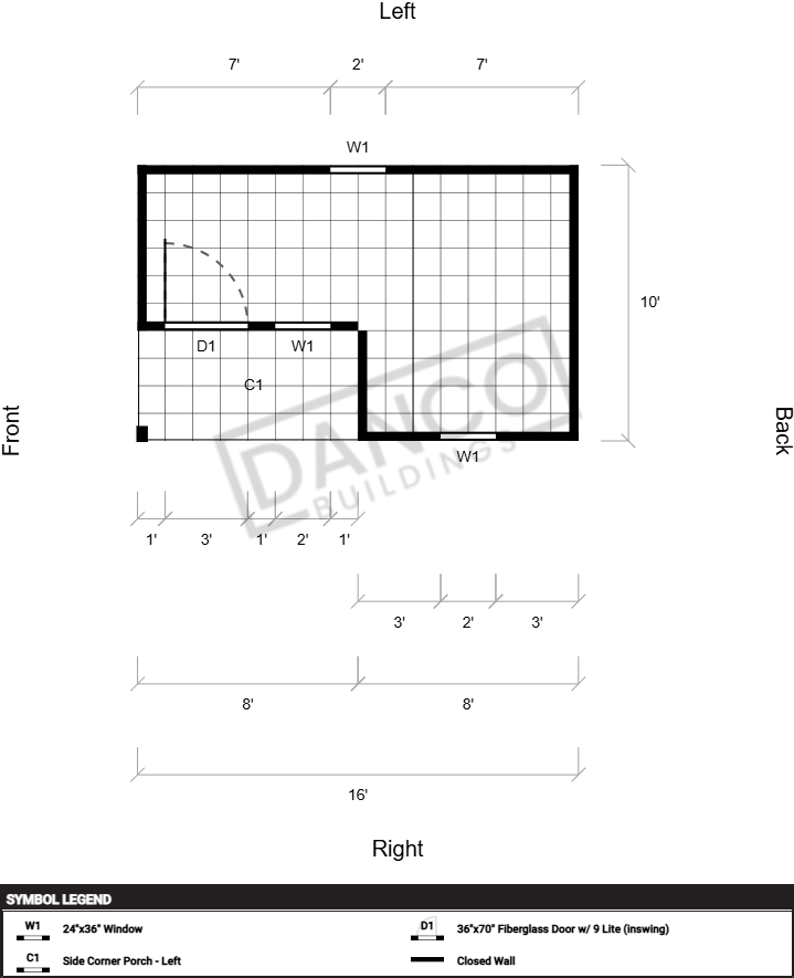 Corner Porch Lofted Barn Cabin 10x16 - Image 2